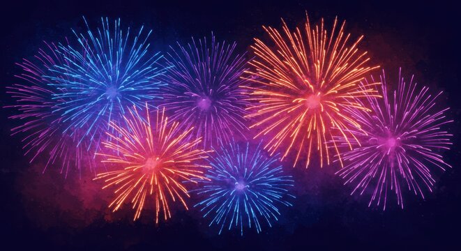 Fireworks Display Vibrant bursts of color illuminate the night sky a celebration of light and joy