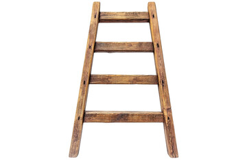 A wooden ladder on black