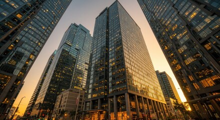 Urban Skyline at Sunset