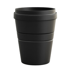 A sleek dark matte coffee cup promising warmth for a chilly morning with on transparent background