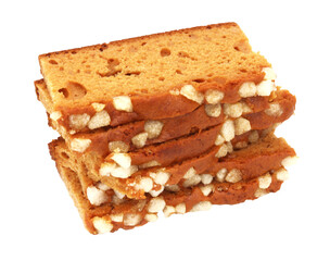 Gingerbread with pearl grains of sugar / transparent background