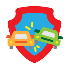 Obraz premium Car Accident Insurance Vector Flat Icon Design