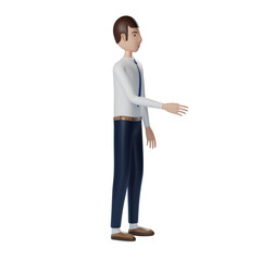 Businessman offering handshake on transparent background