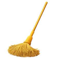 A bright yellow mop ready for spring cleaning symbolizing freshness and a on transparent background