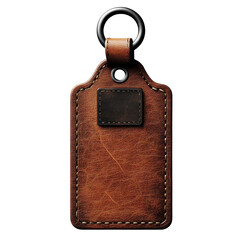 A timeless leather key chain echoing stories of travel and adventure with on transparent background