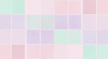 Fototapeta premium Pastel squares in a grid soft hues create a tranquil backdrop
