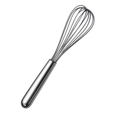 A gleaming stainless steel whisk a symbol of culinary creation and passion on transparent background