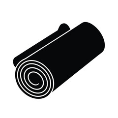 Fitness Equipment Icon of Rolled Yoga Mat Vector Design