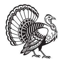 Fototapeta premium Cartoon turkey bird vector illustration for Thanksgiving design