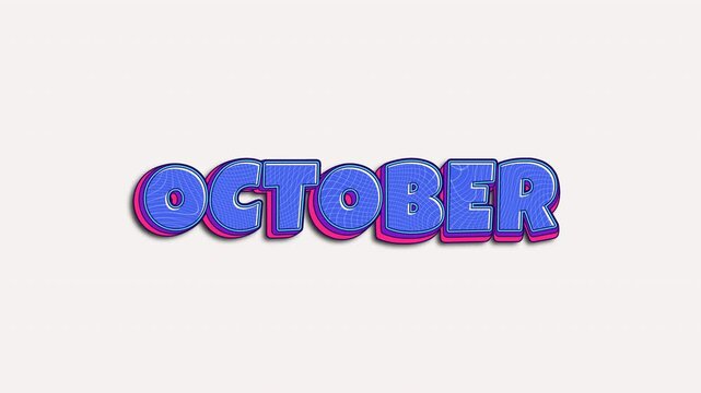 October Text Animation Suitabble for seasonal social media posts, calendar designs, event promotions, and autumnthemed graphics.