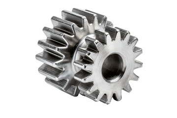 High resolution image of metal gears precisely engineered components industrial mechanical parts detailed close up shot of on transparent background