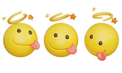 Stick tongue out dizzy face expression Emoji 3D Icon