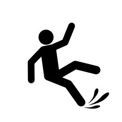 slippery sign warning. caution wet floor. cleaning in progress sign. vector sticker illustration.