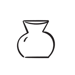 Abstract Boho Outline Vase Illustration