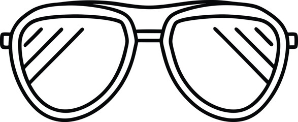 Classic Aviator Sunglasses Line Art Vector with Independence Day Theme