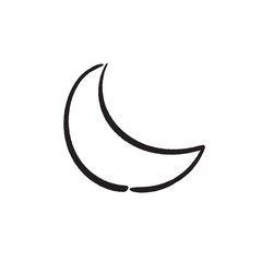 Abstract Boho Outline Crescent Moon Illustration