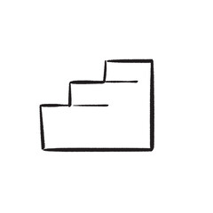 Abstract Boho Outline Staircase Illustration