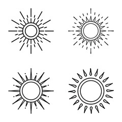 Fototapeta premium Sunbursts and Sun Icons