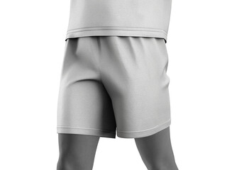 Blank Closeup Soccer Shorts Mockup 3D Rendering on Grat Background