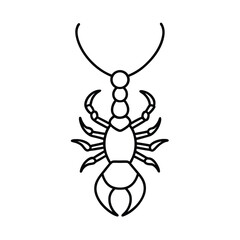 A Necklace Shaped Like a Scorpion With Clasped Pincers