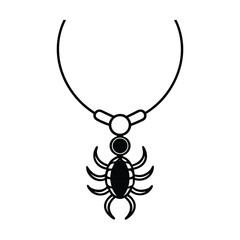A Necklace With a Central Scorpion Pendant Studded With Gems