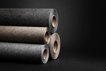 Rolled-up flooring material in various shades