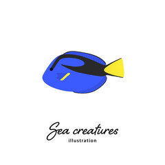 ナンヨウハギのシンプルなイラスト