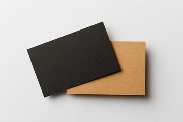 Blank business cards, black and tan