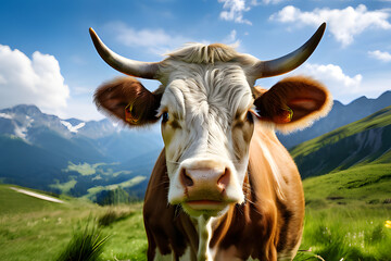 cow in the mountains