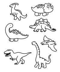 유치원 공룡 라인드로잉 캐릭터 색칠공부(kindergarten dinosaur line drawing character coloring)
