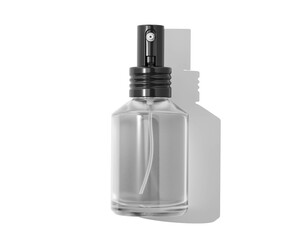 Blank Empty White Perfume Glass Bottle, Spray Bottle Isolated On Transparent Background, Prepared For Mockup, 3D Render.