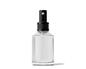 Blank Empty White Perfume Glass Bottle, Spray Bottle Isolated On Transparent Background, Prepared For Mockup, 3D Render.