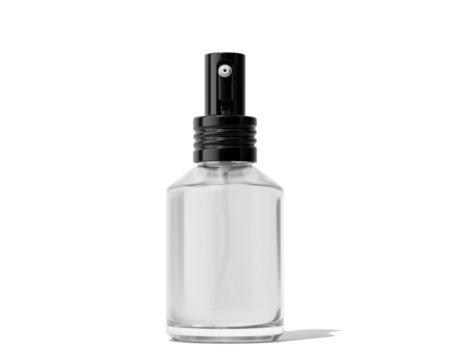 Blank Empty White Perfume Glass Bottle, Spray Bottle Isolated On Transparent Background, Prepared For Mockup, 3D Render.