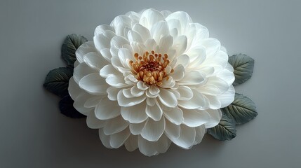 Elegant White Flower with Green Leaves for Home Decor
