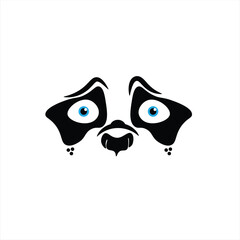 the panda's face is confused looking in our direction