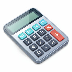 Calculator 3D icon isolated on transparent background perfect for finance and business applications  