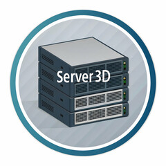 Server 3D icon isolated on transparent background perfect for tech and hosting-based applications  