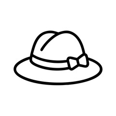 Stylish women's hat icon with bow on a transparent background  