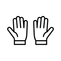 Outline of two leather gloves on a transparent background  