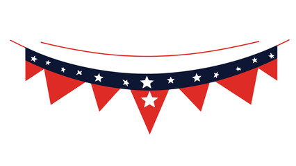 Obraz premium Single_star-spangled_bunting_pennant_flat_graphic