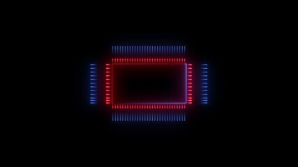 Computer Processors CPU. Motherboard digital chip. . futuristic glowing electronic circuit board technology looping, Background Video two color - Powered by Adobe