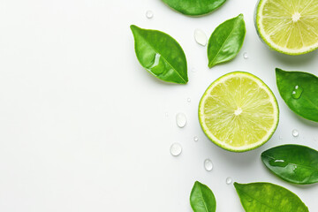 Vibrant Lime Slices and Fresh Leaves