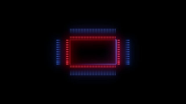 Computer Processors CPU. Motherboard digital chip. . futuristic glowing electronic circuit board technology looping, Background Video two color - Powered by Adobe