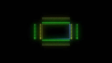 Computer Processors CPU. Motherboard digital chip. . futuristic glowing electronic circuit board technology looping, Background Video two color - Powered by Adobe
