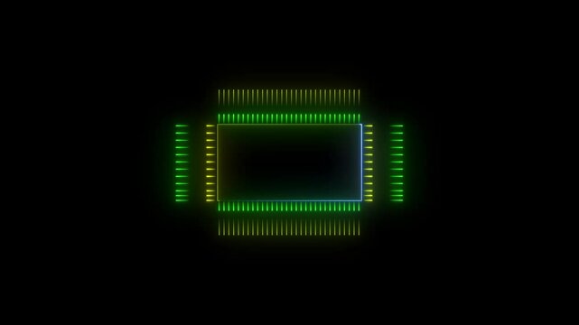 Computer Processors CPU. Motherboard digital chip. . futuristic glowing electronic circuit board technology looping, Background Video two color - Powered by Adobe