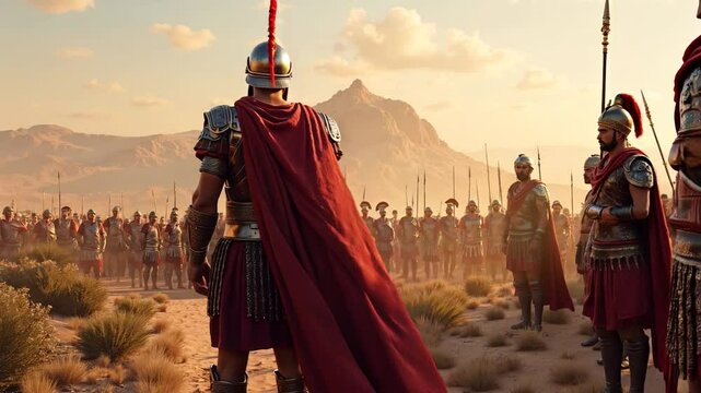 Roman Centurion training his legion
