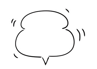 手書き風のふきだし単品　塗りなし線画