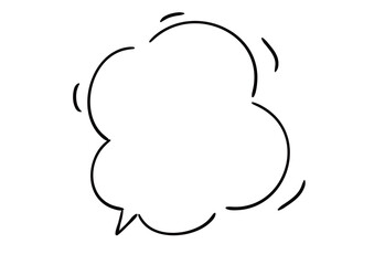 手書き風のふきだし単品　白塗り