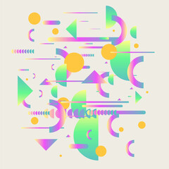 Abstract background with simple elements. An image with a composition of geometric elements and shapes. A template for design and creativity. Vector illustration.