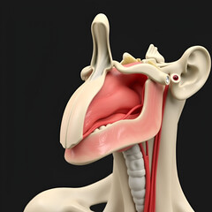 Detailed 3D Model of the Human Larynx Anatomy with Blood Vessels